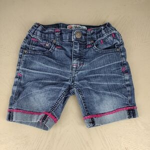Kids Blue Jean Shorts with Pink Accents size 4